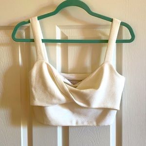 White Stretch Cropped Top